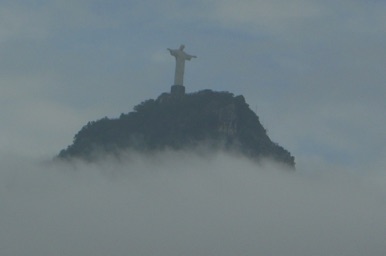 le Corcovado vu depuis notre chambre d'hôtel