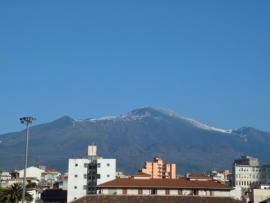 l'Etna vu depuis notre hôtel