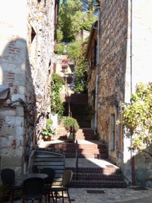 escalier fleuri !