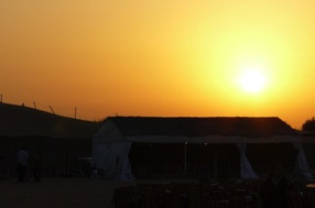 arriv&eacute;e au camp pour d&icirc;ner