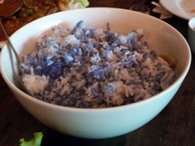 au repas de midi nous avons du riz bleu : très bon !! au repas de midi nous avons du riz bleu : très bon !!