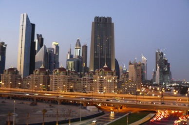 Vue depuis le 10ème étage de parking de Dubaï Mall