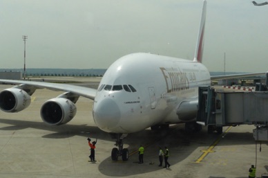 retour au mois de mai avec l'A380 d'Emirates cadeau de mes enfants