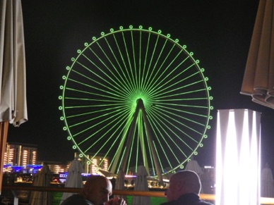 La roue Aïn Dubaï inaugurée le 21 octobre qui est la plus grande du monde avec ses 250m de hauteur